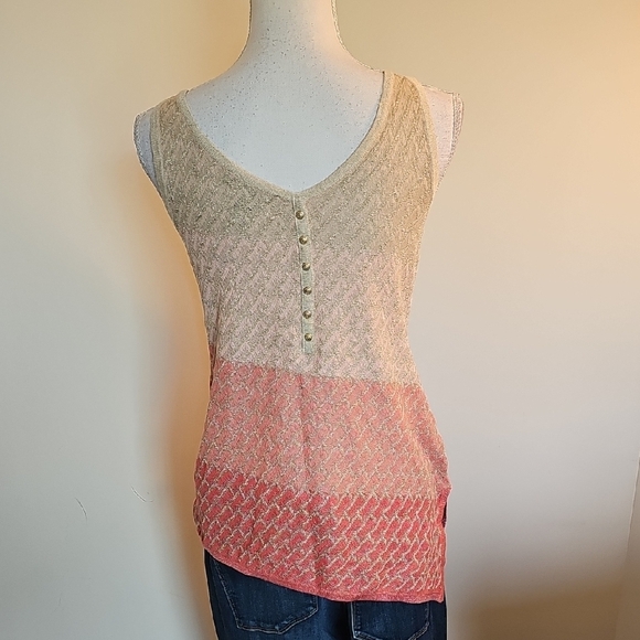 White House Black Market Pink and Cream Tank Top - Picture 3 of 5